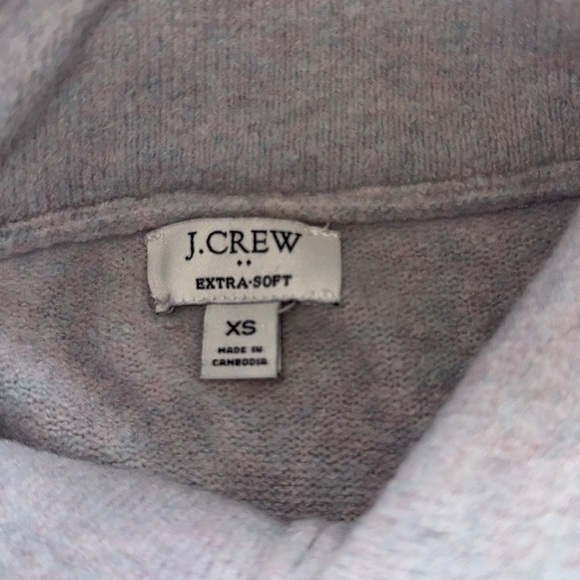 J. Crew 1/2 Zip Cable Knit Wool Blend Sweater Extra-Soft Heathered Gray - Picture 8 of 15